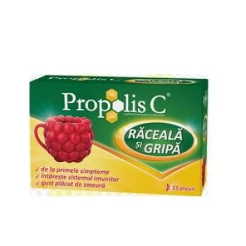 Propolis C Raceala si Gripa Zmeura -plic x 15 - Fiterman