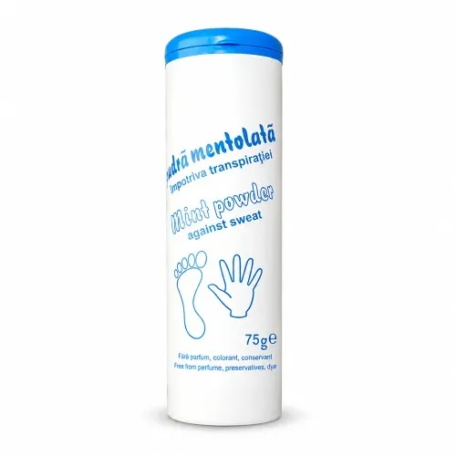 Pudra mentolata impotriva transpiratiei, 75 g, Mebra