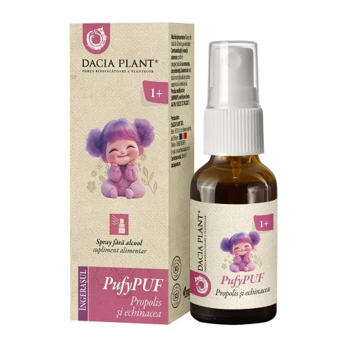 PufyPuf spray propolis si echinacea, 20 ml, Dacia Plant