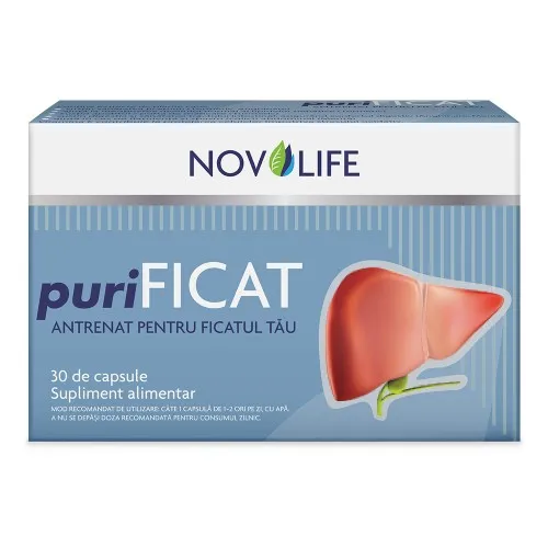 puriFICAT - Antrenat pentru Ficatul Tau, 30 capsule, Novolife