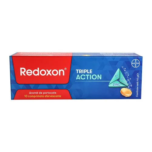 Redoxon Triple Action, 10 comprimate efervescente, Bayer