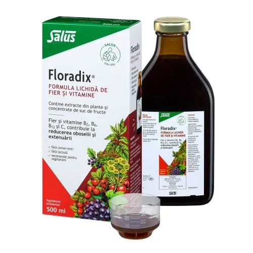 Formula Lichida de Fier si Vitamine Floradix, 500ml, Salus