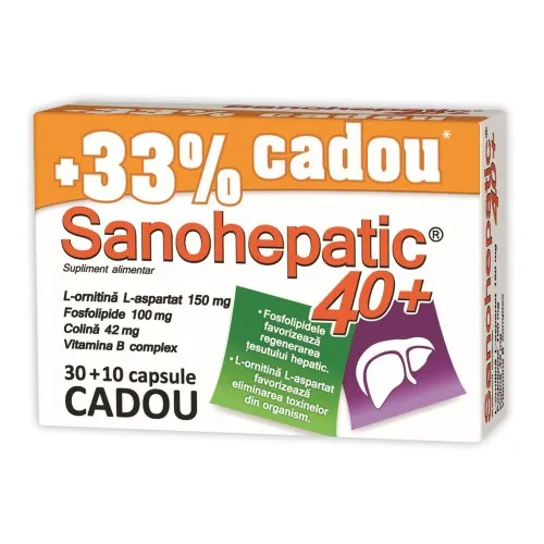 Sanohepatic 40+, 30 capsule + 33% cadou, Zdrovit