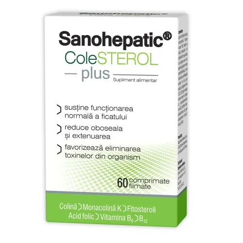 Sanohepatic Colesterol Plus, 60 comprimate filmate - Zdrovit