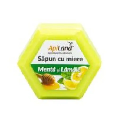 Sapun cu miere, menta si lamaie, 100 g, Apidava