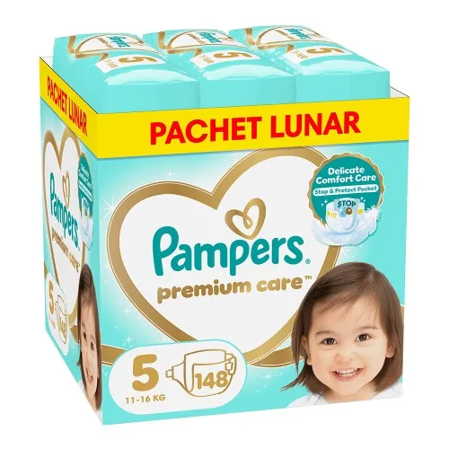 Scutece nr 5 Premium Care 11-16 kg, 148 buc, Pampers