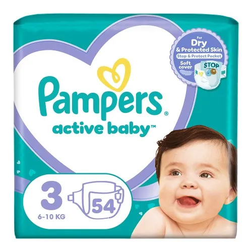 Scutece Pampers Active Baby Marimea 3, 6-10 kg, 54 bucati