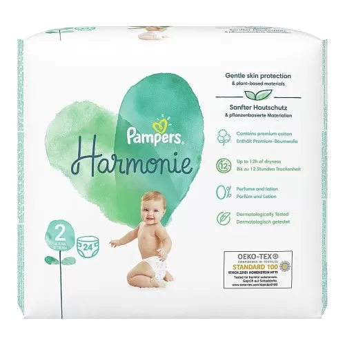 Scutece Pampers Harmonie Marimea 2, 4-8 kg, 24 bucati