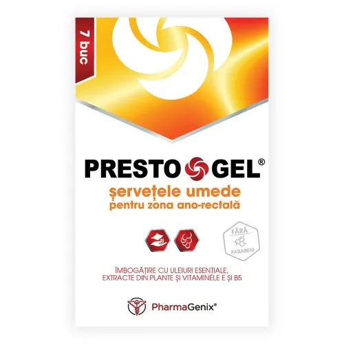 Servetele umede Prestogel, 7 bucati, Pharmagenix