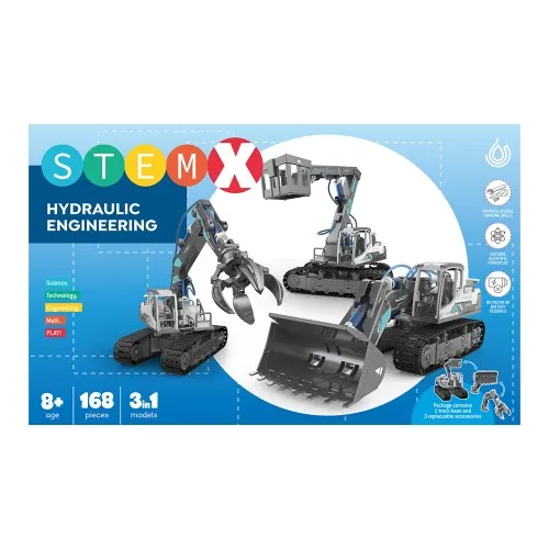 Set de Constructie STEMX Buldozer Hidraulic 3 In 1, 168 piese