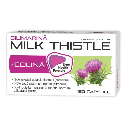 Silimarina Milk Thistle + Colina, 120 capsule - Zdrovit