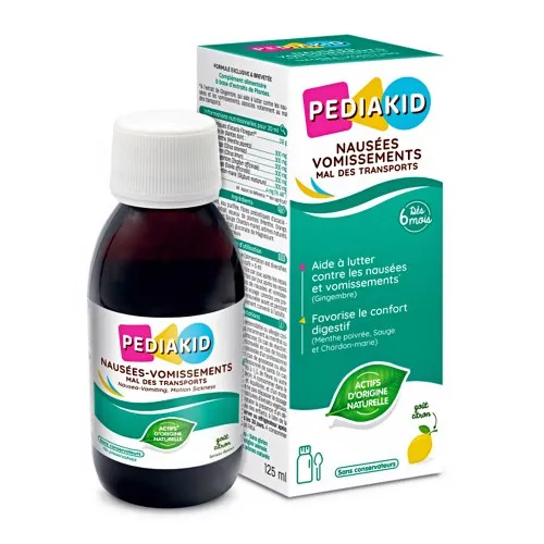 Sirop cu gust de menta pentru rau de transport, 125 ml, Pediakid