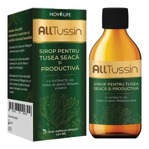 Sirop pentru tuse seaca si productiva AllTussin, 120 ml, Novolife