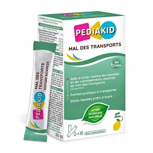 Sirop rau de transport, 10 plicuri x 5ml, Pediakid