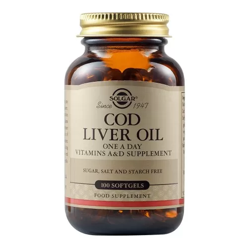 Cod Liver Oil, 100 capsule moi, Solgar