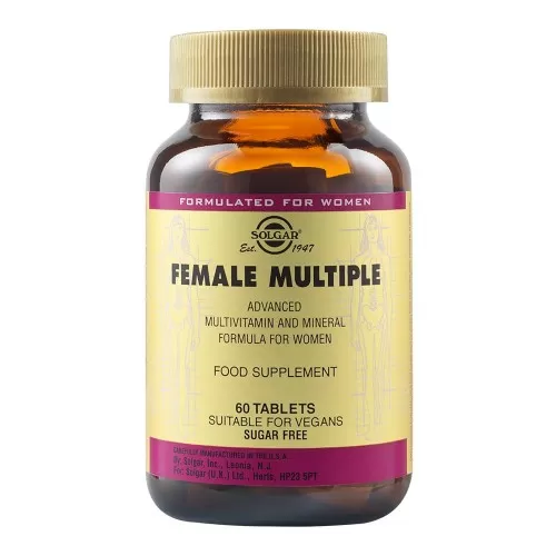 Female Multiple Multivitamine si Minerale pentru Femei fara Zahar, 60 tablete, Solgar