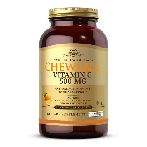 Vitamina C 500mg, 90 tablete masticabile, Solgar