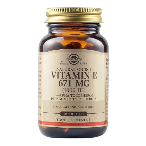 Vitamina E 671mg 1000UI, 50 capsule moi, Solgar