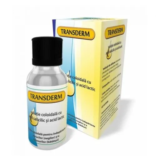 Solutie coloidala pentru indepartarea negilor si bataturilor Transderm, 10 g, Transderm