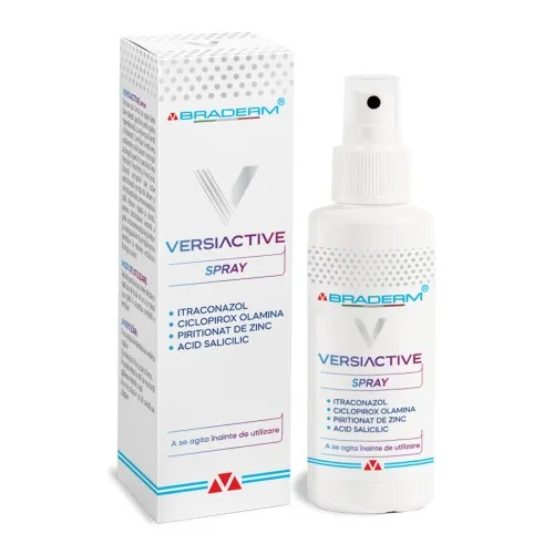 Spray cu emulsie fluida pentru corp si scalp Versiactive, 100 ml, Braderm