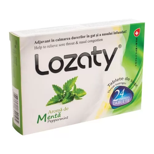 Sprint Lozaty cu Aroma Menta -tablete de supt x 24
