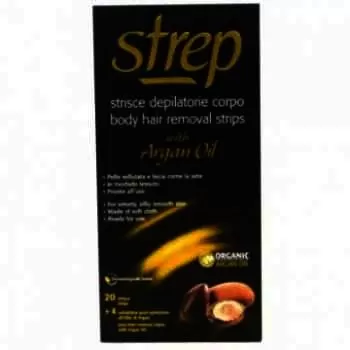 Benzi depilatoare pentru corp cu ulei de Argan, 20 bucati 4 servetele, Strep