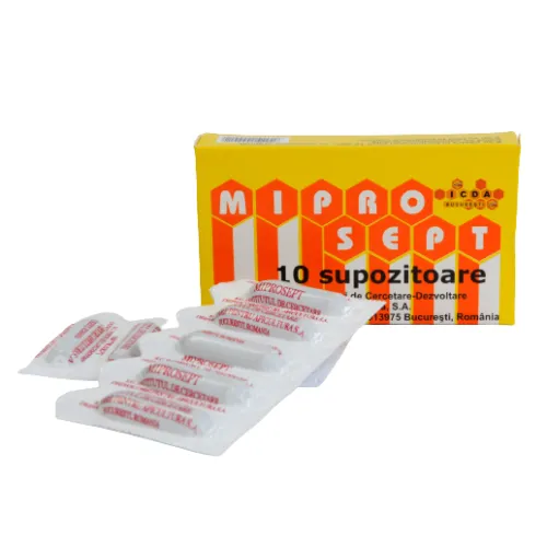 Supozitoare Miprosept, 10 bucati, Institutul Apicol