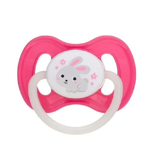 Suzeta roz din latex rotunda Bunny & Company 0-6 luni, 1 bucata, Campol babies