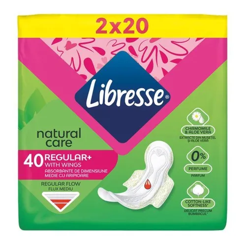 Tampoane Natural Care Regular, 40 bucati, Libresse