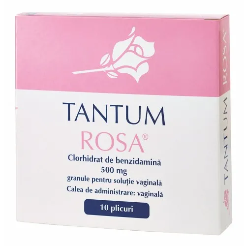 Tantum Rosa, 500 mg granule pentru solutie vaginala, 10 plicuri, Angelini