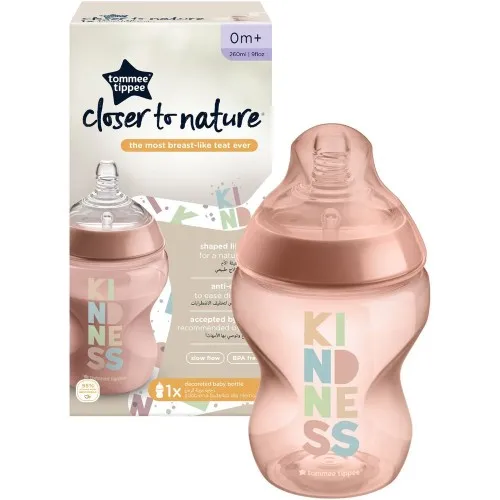 Tommee Tippee TT0033 Closer to Nature Biberon Roz + 0luni x 260ml