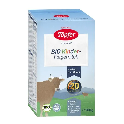 Lapte praf Kinder Organic Follow-on Milk de la 12 luni New, 500g, Topfer