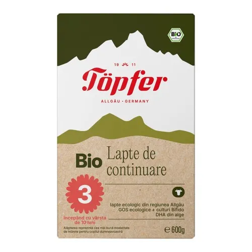 Lapte Bio 3 Formula Noua, 600g, Topfer
