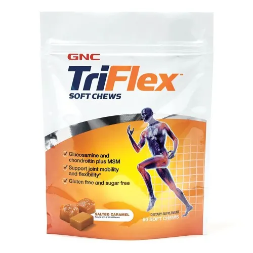 TriFlex Soft Chews cu aroma de caramel sarat, 60 caramele, GNC