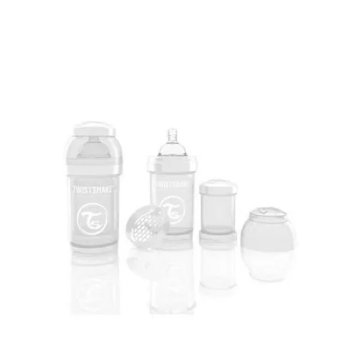Twistshake Biberon Anticolici PP BFA 0% Alb +0 luni x 180ml