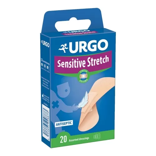 Plasturi stripuri pentru piele sensibila Sensitive Stretch, 20 bucati, Urgo