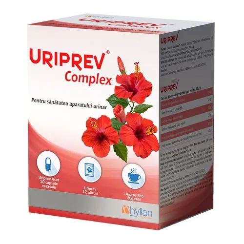 Uriprev Complex, 10 capsule + 12 plicuri + 80 g, Hyllan