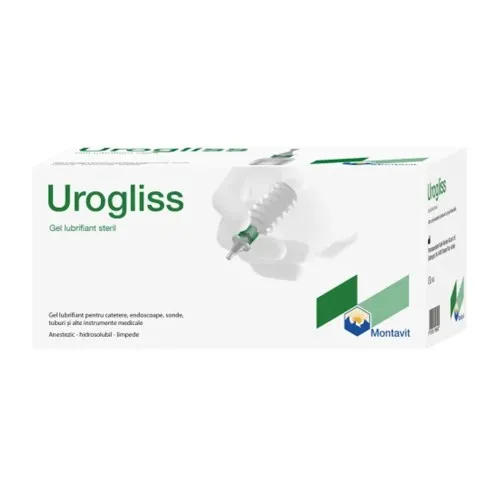 Gel lubrifiant steril anestezic Urogliss, 25 bucati, Montavit