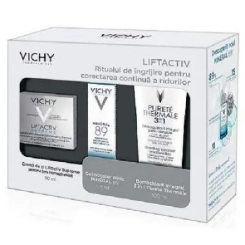 Vichy Liftactiv Supreme PNM x 50 ml + Vichy Mineral 89 Gel x 5 ml + Vichy Purete Thermale Demachiant