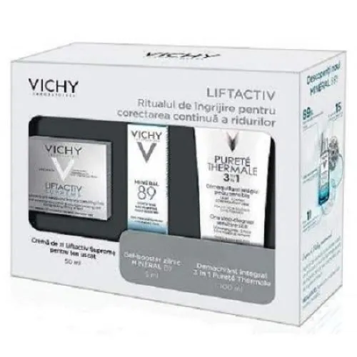 Vichy Liftactiv Supreme PS x 50 ml + Vichy Mineral 89 Gel x 5 ml + Vichy Purete Thermale Demachiant