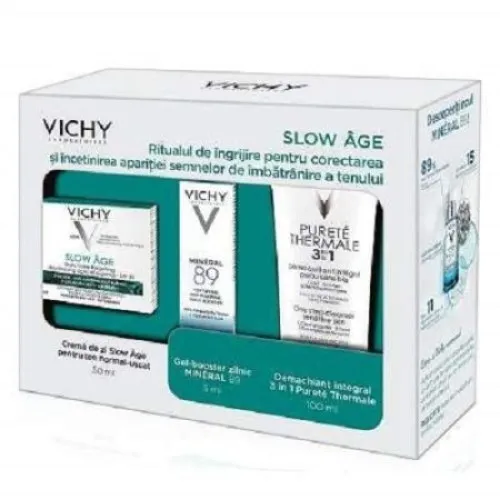 Vichy Slow Age Crema Zi PNS x 50ml + Mineral 89 x 5ml + Purete Thermale Demachiant