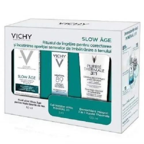 Vichy Slow Age Fluid + Mineral 89 Gel x 5 ml + Purethe Thermale Demachiant 3 in 1 x 100 ml