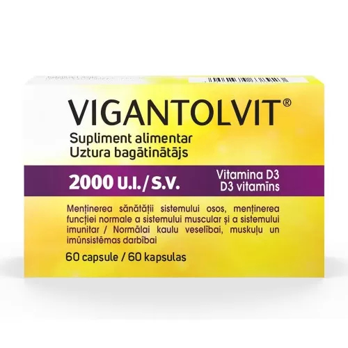 Vigantolvit 2000 U.I./S.V. Vitamina D3, 60 capsule, Catalent