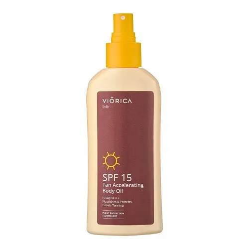 Ulei de Corp pentru Accelerarea Bronzului SPF15, 150ml, Viorica