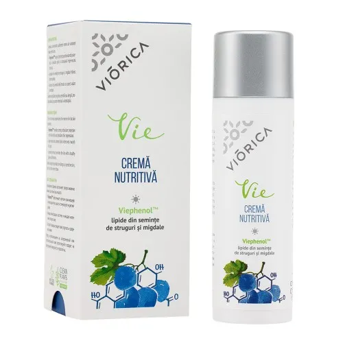 Crema nutritiva pentru ten cu lipide din seminte de struguri si migdale, 50ml, Viorica Vie