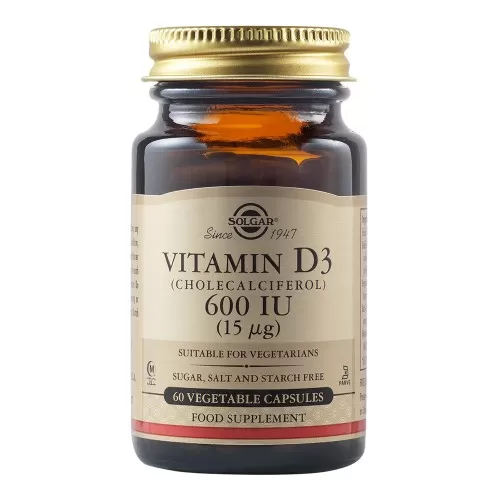 Vitamin D3 600 UI, 60 capsule, Solgar