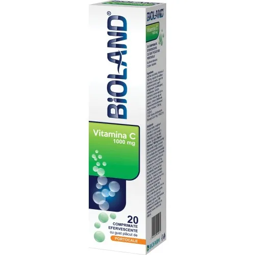 Vitamina C 1000 mg Bioland, 20 comprimate efervescente, Biofarm