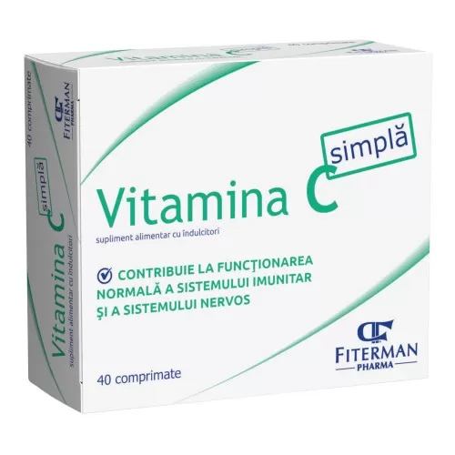 Vitamina C simpla 180mg, 40 comprimate de supt, Fiterman