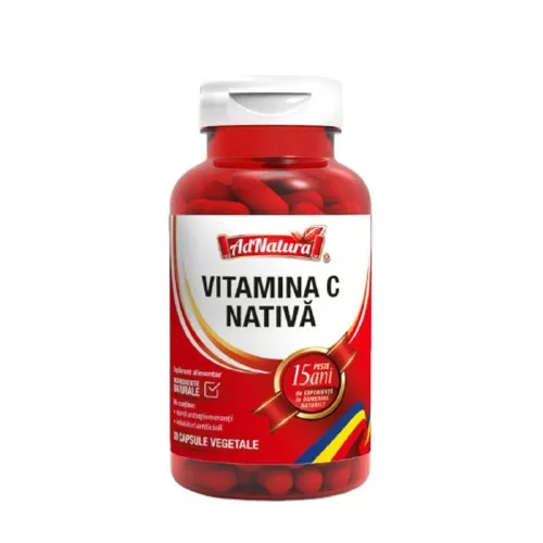 Vitamina C nativa, 30 capsule, AdNatura