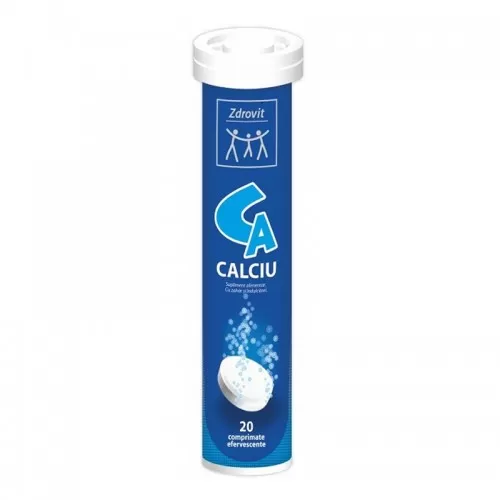 Calciu, 20 comprimate efervescente, Zdrovit